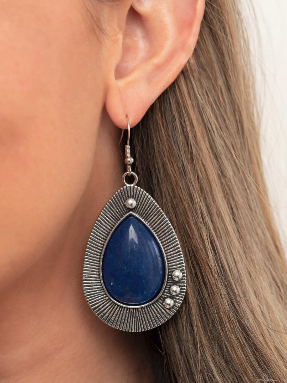 Paparazzi Jewelry Accessories - Western Fantasy - Blue Earrings - Vintage